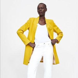 Zara inverted frock coat in yellow